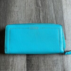 Coach Blue Leather Wallet
